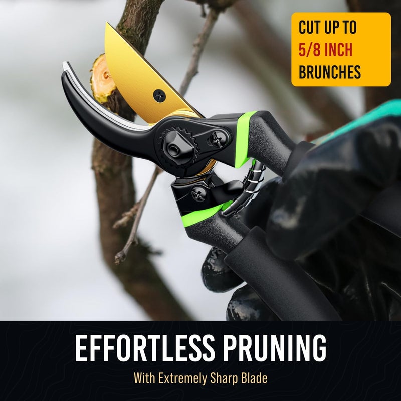 Craft911 Ultra Sharp Japanese Steel Pruning Shears - Cuts 3X Easier, Weak Hand Arthritis Clippers, Rust-Resistant Titanium Coated Pruner, Effortlessly Cuts 3/4 Inch - Image 4